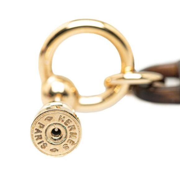 Hermes Gold Plated Buffalo Horn Amulettes Maroquinier Earrings - Picture 6 of 6